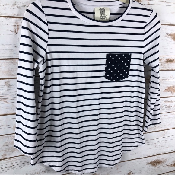 Anthropologie Lili’s Closet navy white stripe top - Picture 2 of 8